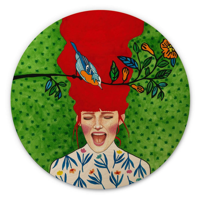 Holzbild Hülya - Frühlingsmoment - Rund