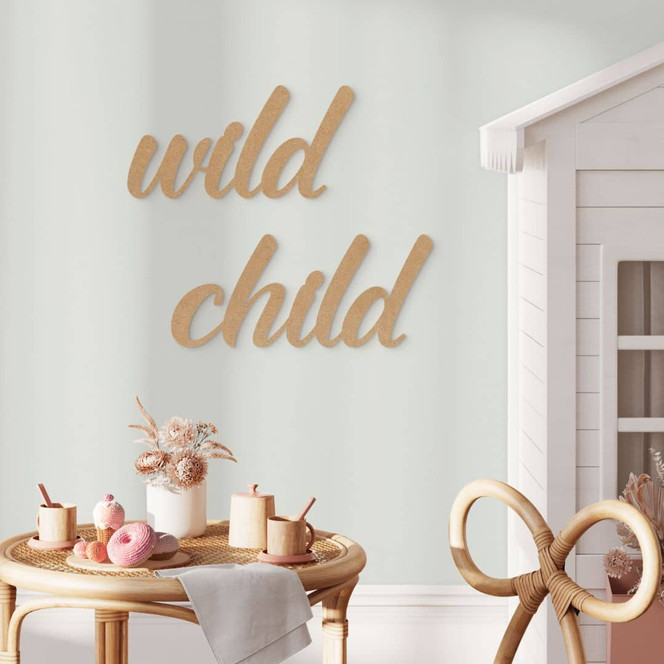 3D Schriftzug Wild Child - MDF Natur