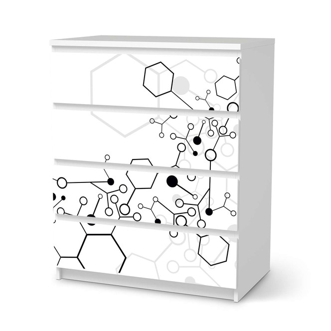 Folie IKEA Malm Kommode 4 Schubladen - Atomic 1- Bild 1