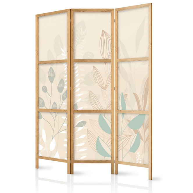 Japanischer Paravent, Raumteiler freistehend, Trennwand - Morning in the Meadow