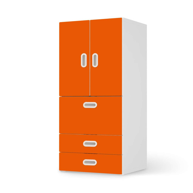 Möbelfolie IKEA Stuva / Fritids - 3 Schubladen und 2 kleinen Türen - Orange Dark- Bild 1