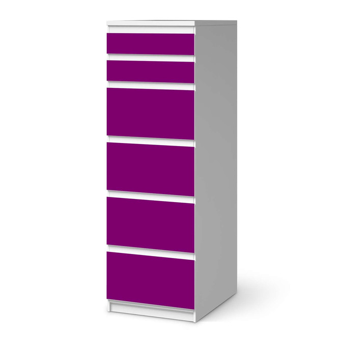 Klebefolie IKEA Malm Kommode 6 Schubladen (schmal) - Flieder Dark- Bild 1