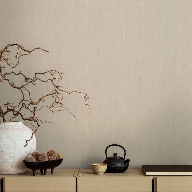 Unitapete Beige - Vliestapete mit feiner Struktur für eine warme Raumgestaltung