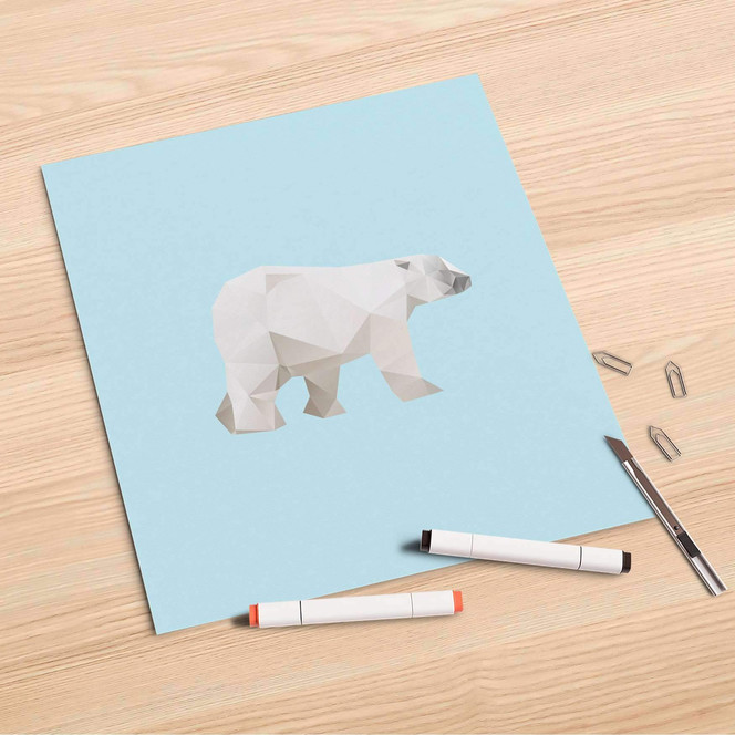 Folienbogen (30x30cm) - Origami Polar Bear- Bild 1