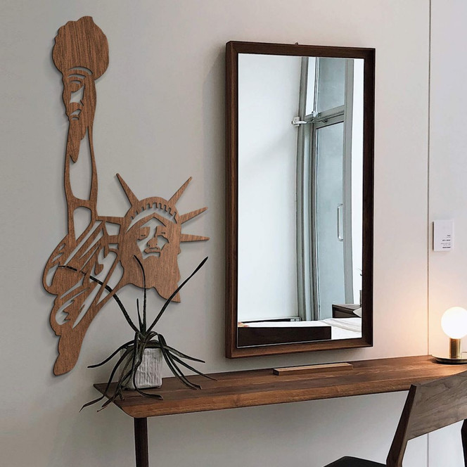 Holzkunst Mahagoni - Freiheitsstatue - Lady Liberty