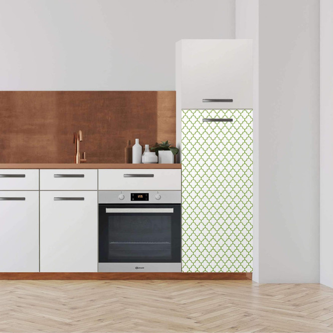 Klebefolie - Hochschrank (60x140cm) - Retro Pattern - Grün- Bild 1
