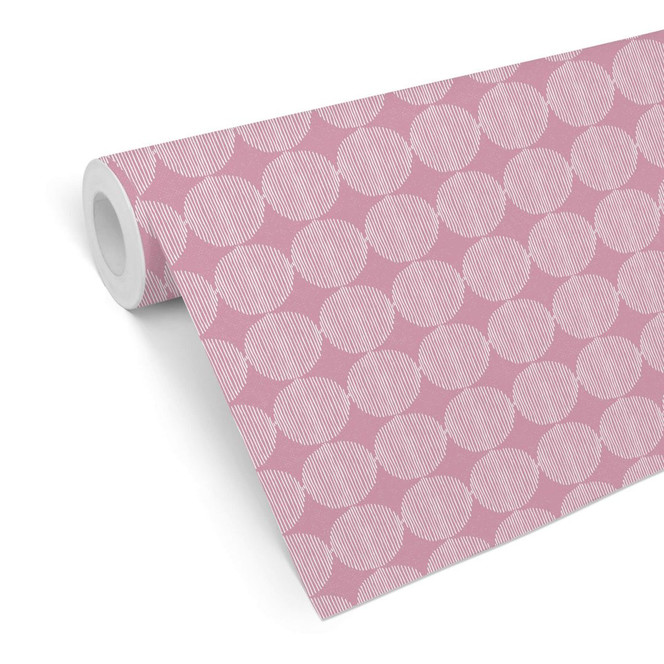 Mustertapete - abstrakte Kreise 02 - pink