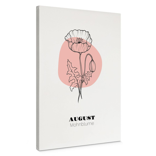 Personalisierbares Leinwandbild Monatsblume August