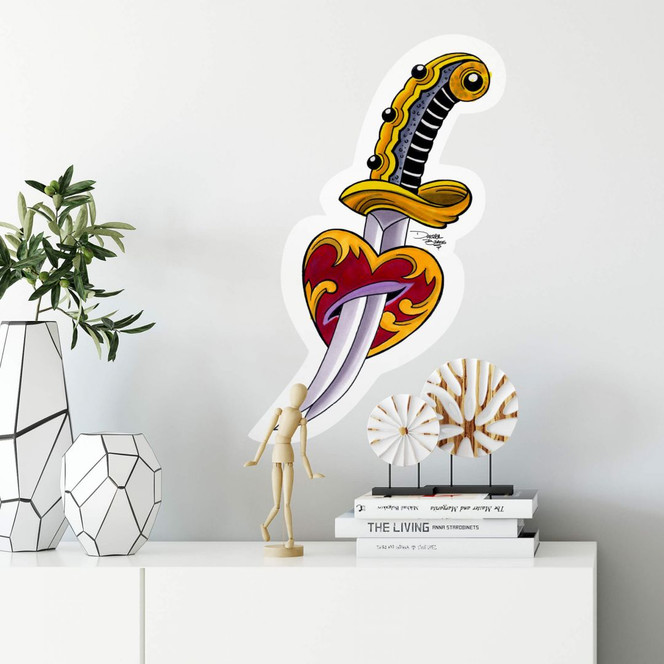 Wandsticker Miami Ink Schwert mit Herz