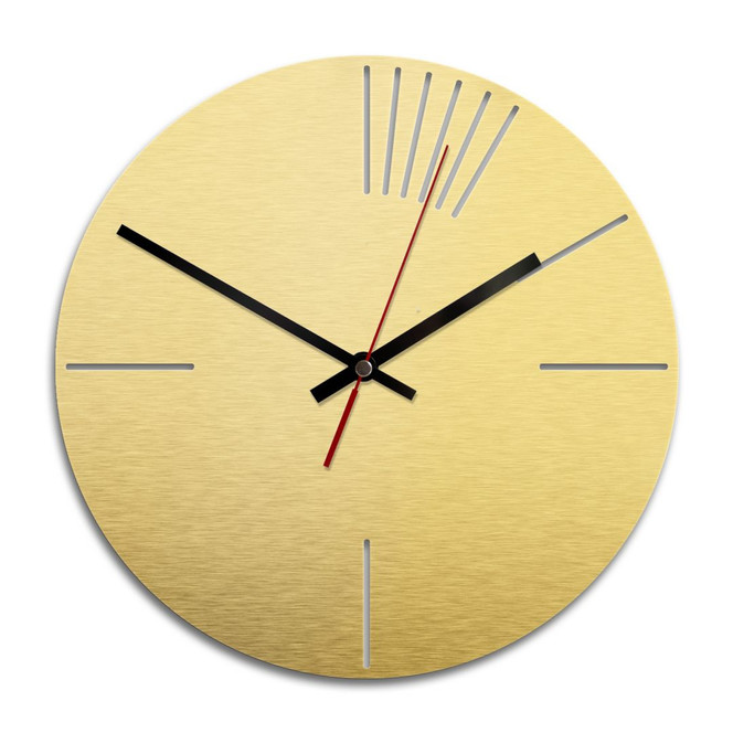 Wanduhr Alu-Dibond-Goldeffekt - Klassisch 02 - Ø 28cm - Bild 1