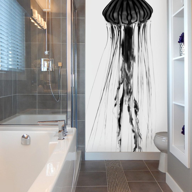 Fototapete Schwarze Qualle - 144x260cm - Bild 1