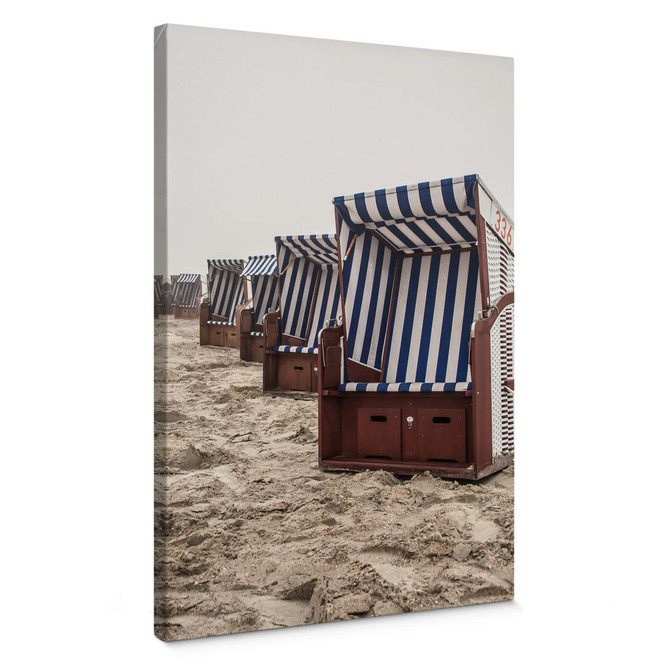 Leinwandbild Strandkorb auf Norderney