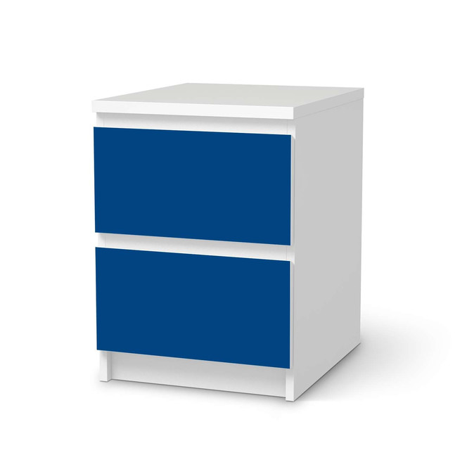 Möbelfolie IKEA Malm Kommode 2 Schubladen - Blau Dark- Bild 1