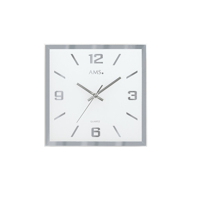 Wanduhr Facettiertes und bedrucktes Spiegelglas