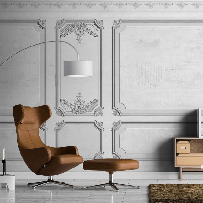 Fototapete Architektur WallPaneling2 in grau weiss - Vliestapete Designwalls 2 - 2.55x3.5 m
