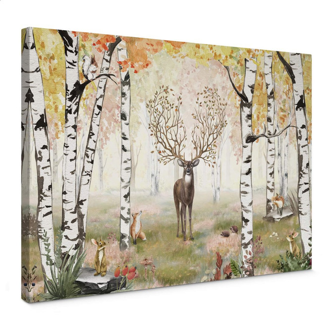 Leinwandbild Kikki Belle - Hirsch im Herbst