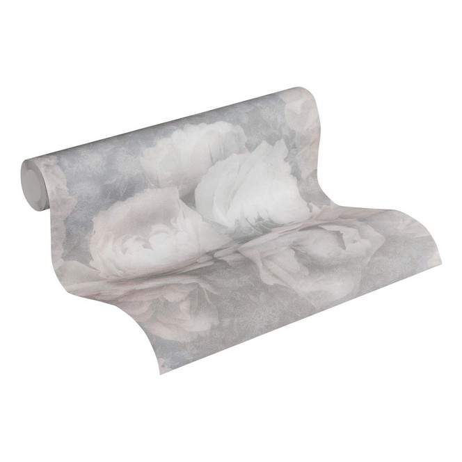 Livingwalls Vliestapete New Walls Romantic Dream Blumentapete mit Rosen grau, rosa, weiss