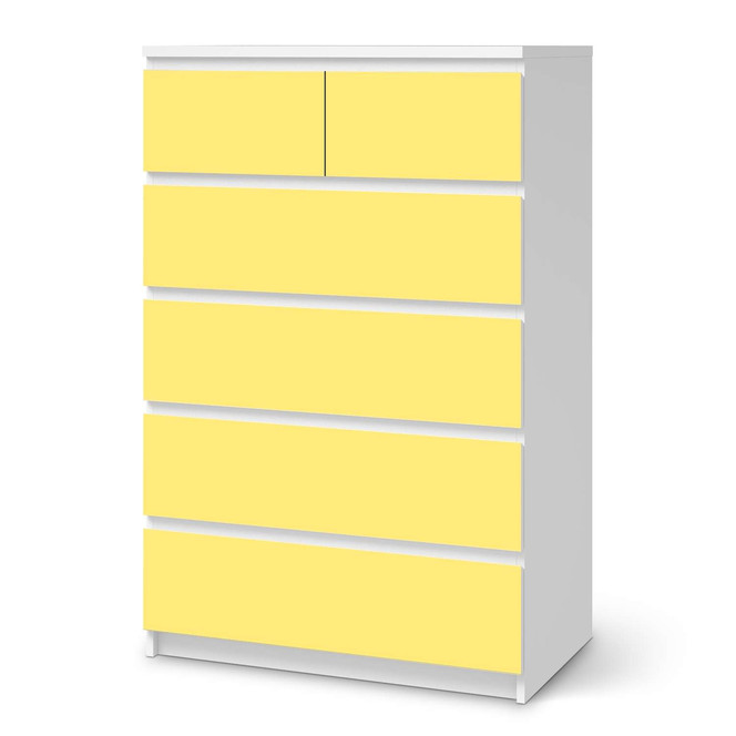 Möbel Klebefolie IKEA Malm Kommode 6 Schubladen (hoch) - Gelb Light- Bild 1