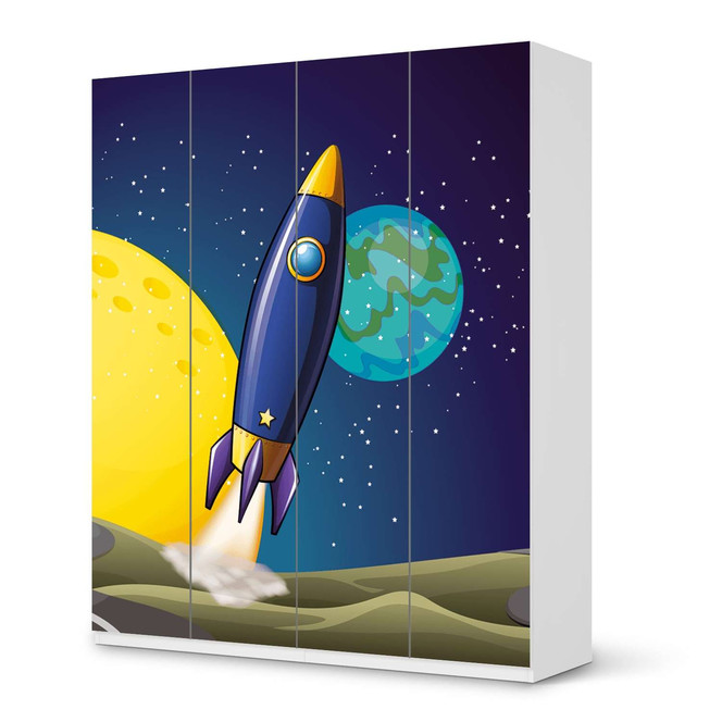 Möbelfolie IKEA Pax Schrank 236cm Höhe - 4 Türen - Space Rocket- Bild 1