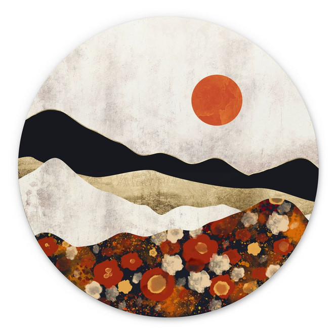 Wandbild Herbstliche Berglandschaft - SpaceFrog Designs - Rund - Alu-Dibond