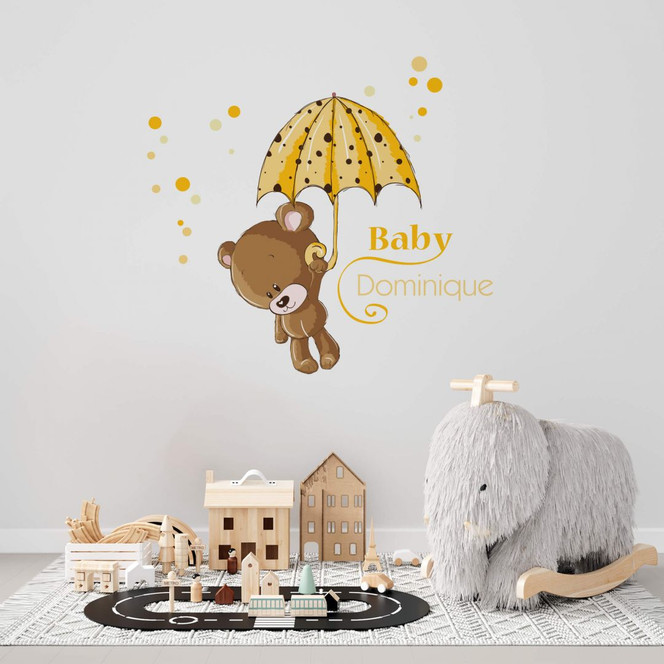 Wandsticker Baby Gelb