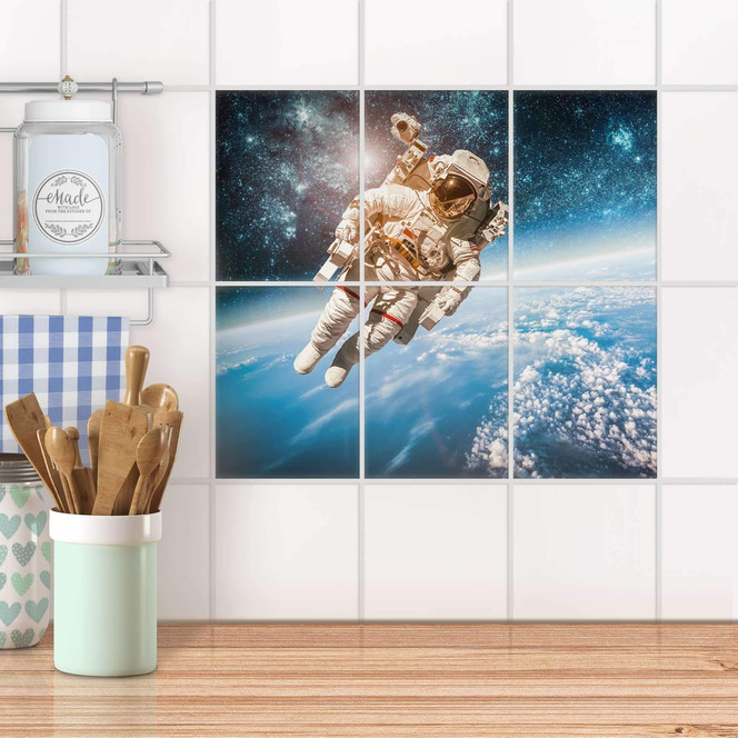 Fliesenaufkleber hoch - Outer Space - 6er Set