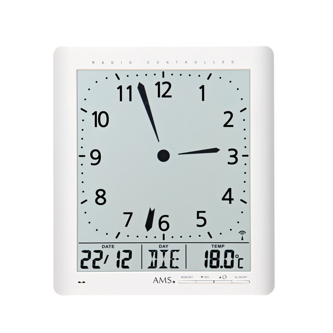 Funkwanduhr Digitaluhr Wand/Tischausführung silber/schwarz