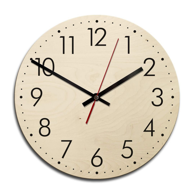 Holz-Wanduhr - Modern mit Minutenanzeige