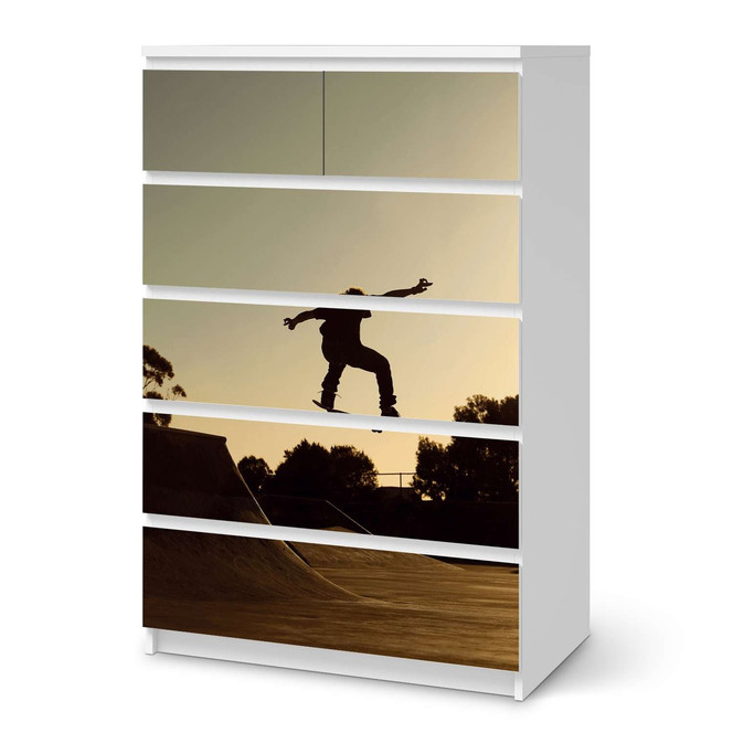 Möbel Klebefolie IKEA Malm Kommode 6 Schubladen (hoch) - Skater- Bild 1