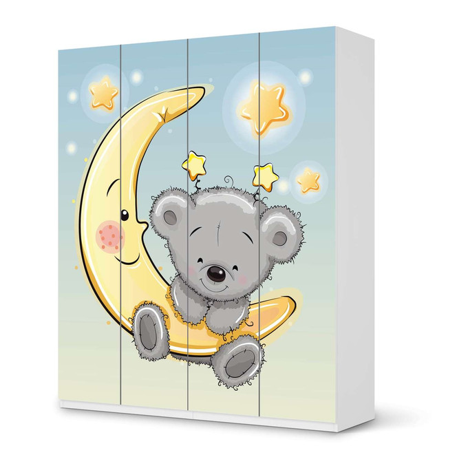 Möbelfolie IKEA Pax Schrank 236cm Höhe - 4 Türen - Teddy und Mond- Bild 1