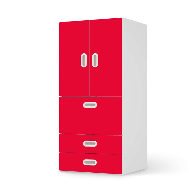 Möbelfolie IKEA Stuva / Fritids - 3 Schubladen und 2 kleinen Türen - Rot Light- Bild 1