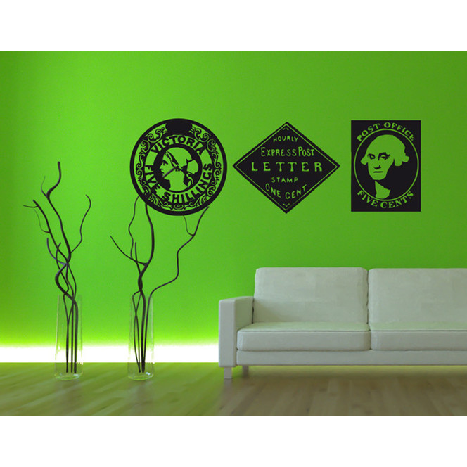 Wandtattoo Old Poststamps II