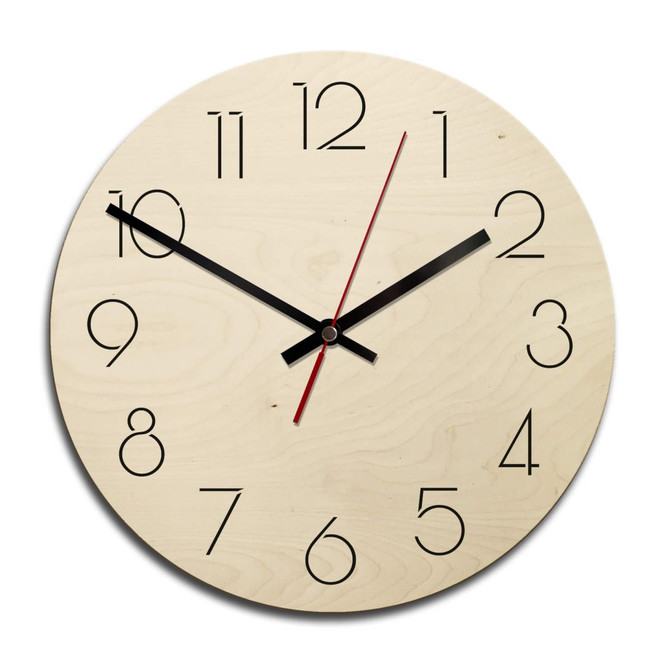 Holz-Wanduhr - Modern nur mit Zahlen