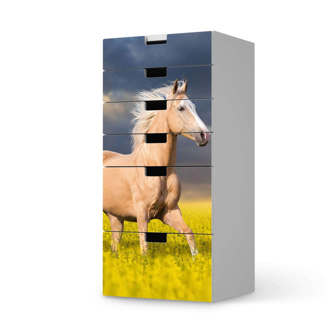 Klebefolie IKEA Stuva / Malad Kommode - 6 Schubladen - Wildpferd- Bild 1