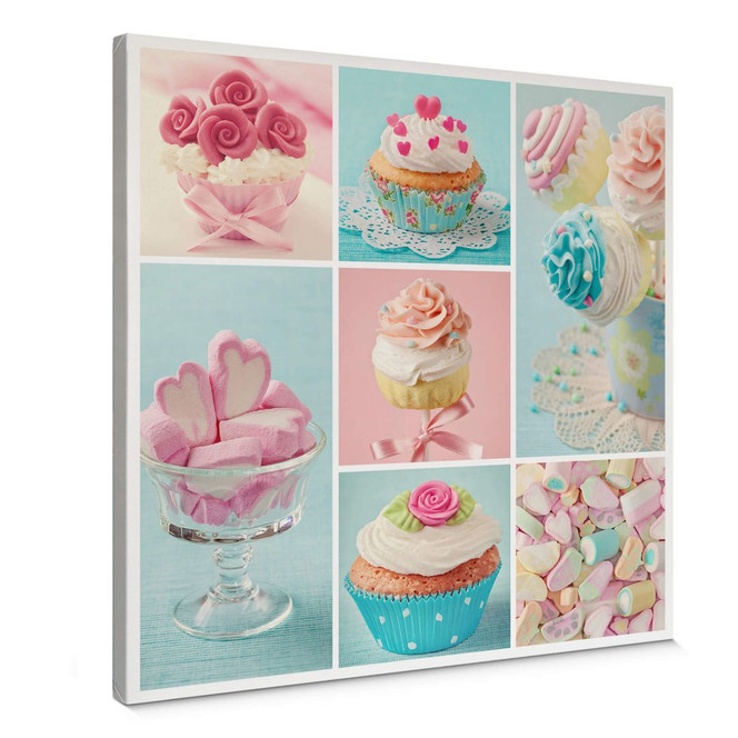 Leinwandbild Cupcake Collage