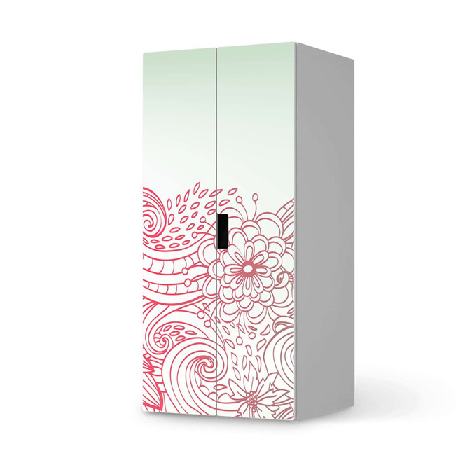 Möbelfolie IKEA Stuva / Malad Schrank - 2 grosse Türen - Floral Doodle- Bild 1