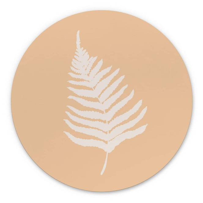 Wandbild Farnblatt Silhouette - 1X Studio - Alu-Dibond - Rund