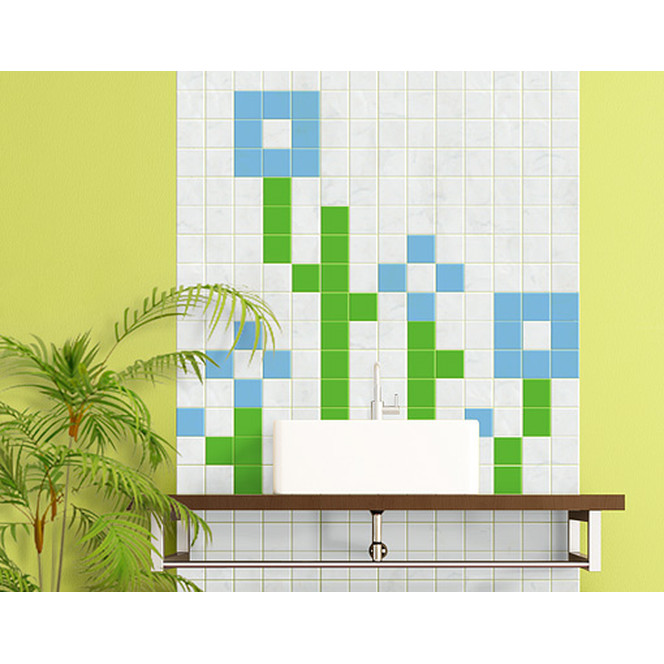 Fliesenaufkleber Zwei Wunschfarben 52er Set