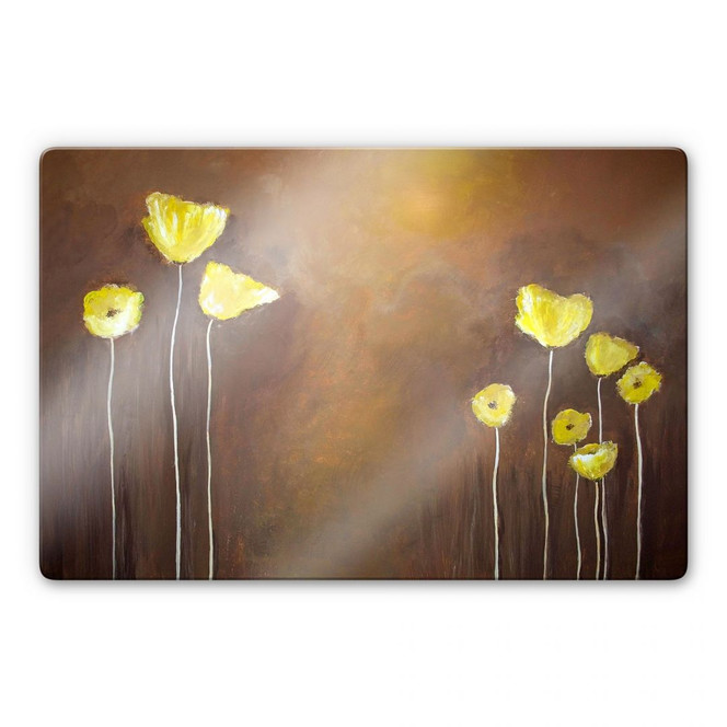 Glasbild Melz - Gelber Mohn