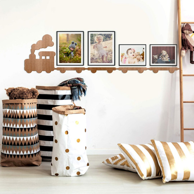 Holzkunst Mahagoni - Lokomotive (5-teilig)