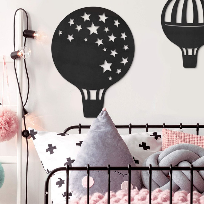 MDF - Holzdeko - Heissluftballon mit Sternen