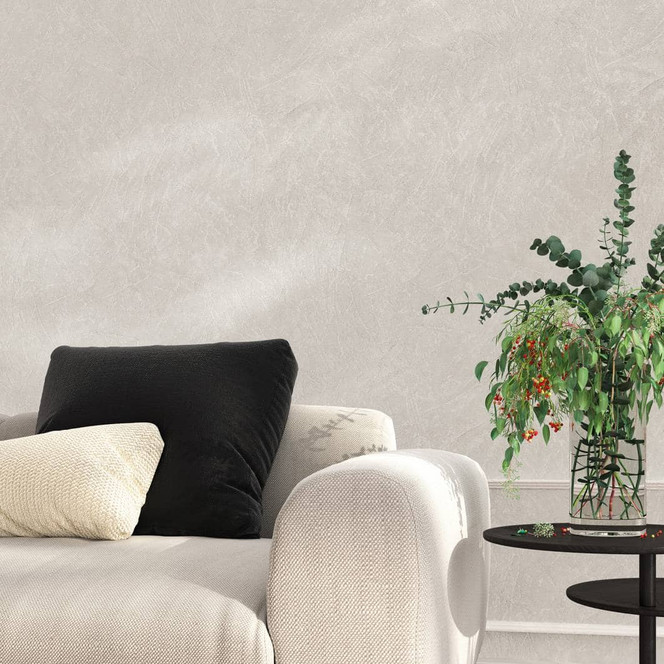 Vliestapete in Wischtechnik-look grau, beige, pearl Struktur