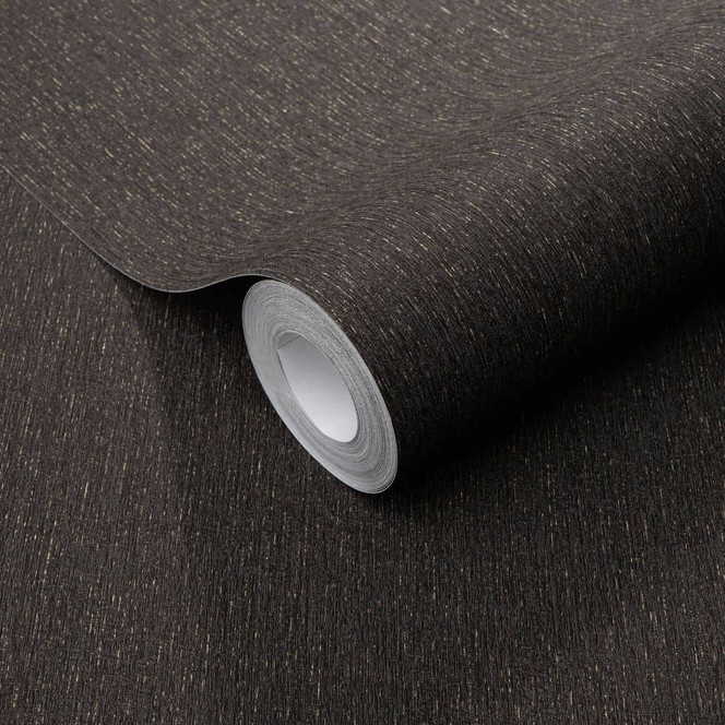 Vliestapete Unitapete mit feiner Längstruktur  in schwarz