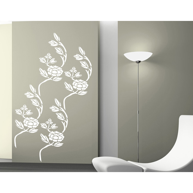Wohnansicht - Wandtattoo Blütenast Tapete
