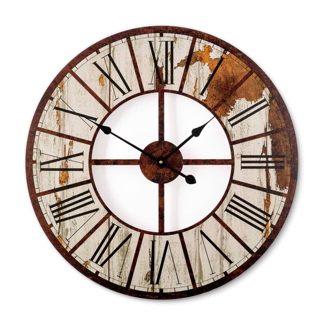 XXL Wanduhr - Vintage aus HDF - Rund Ø50cm - Bild 1