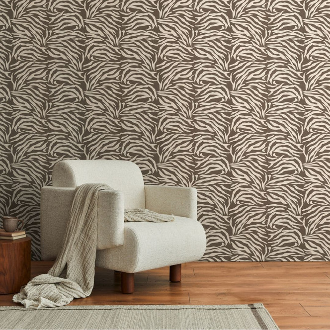 Zebra-Tapete Braun Beige – Animal Print Mustertapete – Vliestapete Safari-Look