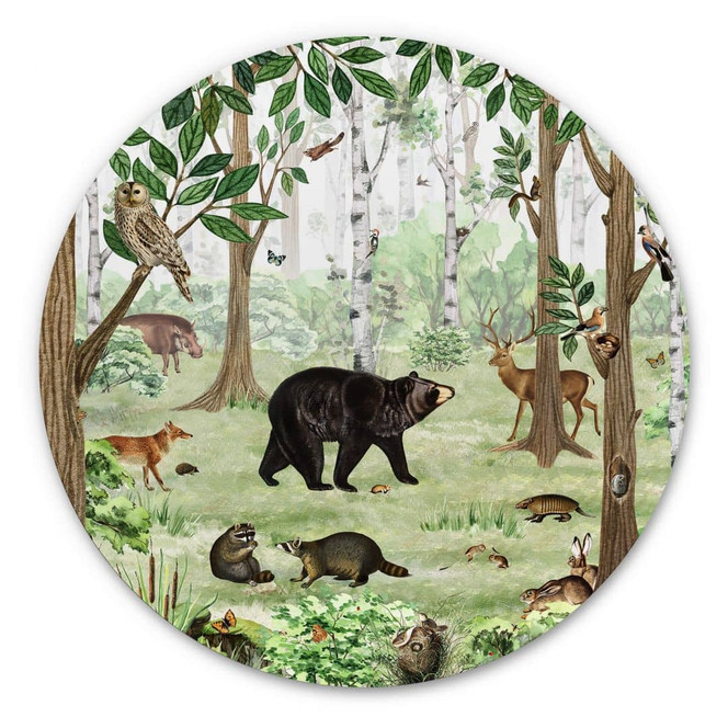 Alu-Dibond Kikki Belle - Wald Suchbild - Rund