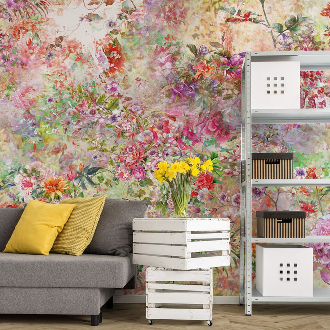 Fototapete Wilde Blumen Collage