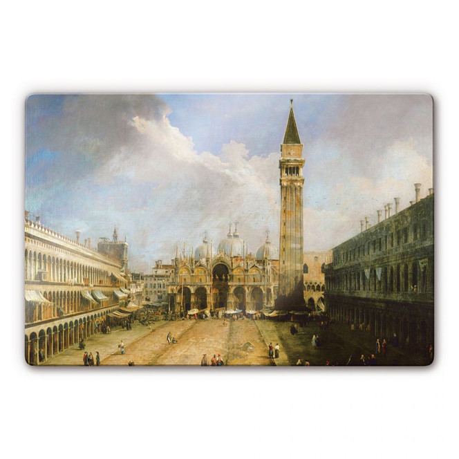 Glasbild Canaletto - Die Piazza San Marco