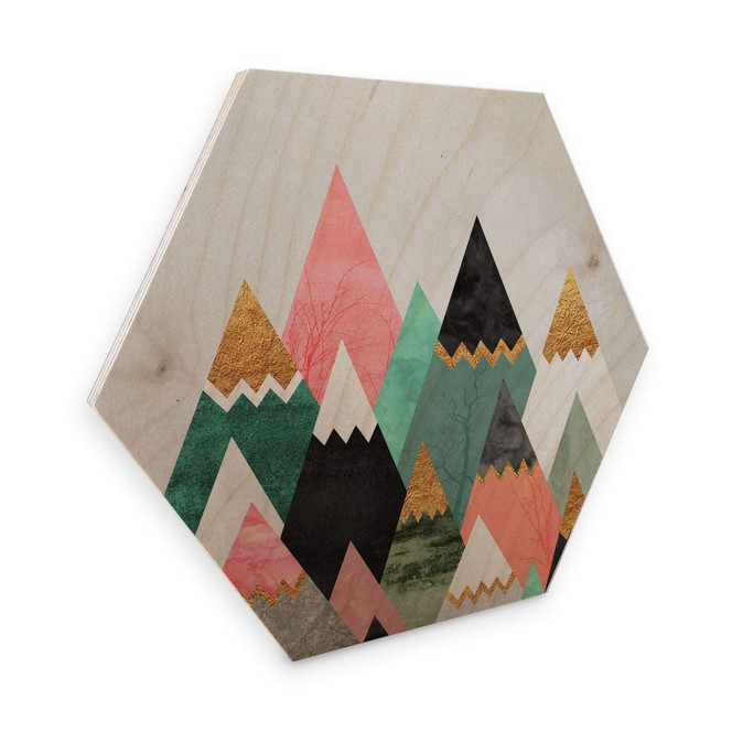 Hexagon - Holz Birke-Furnier Fredriksson - Bunte Berge